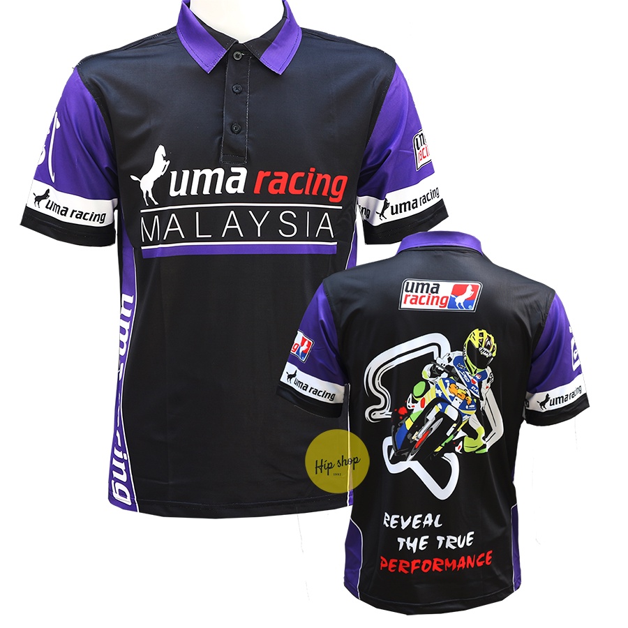 Áo thun nam tay ngắn có cổ Uma Racing in chuyển nhiệt cao cấp thể thao năng động