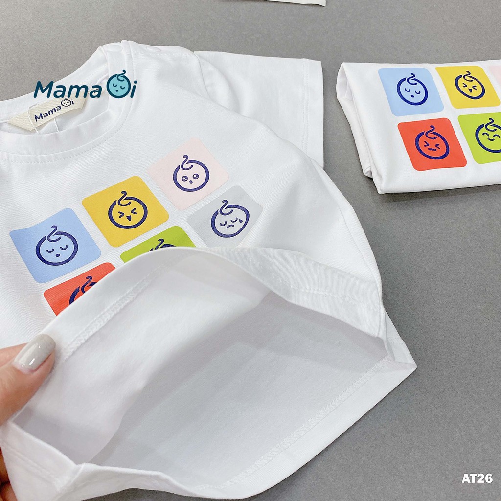 AT26 Áo thun bé trai bé gái in hình Logo Mama co dãn 4 chiều mềm mịn cho bé 0-3 tuổi của Mama Ơi - Thời trang cho bé