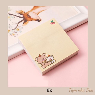 (80 tờ) Giấy nhớ note vuông hoạt hình 8*8cm
