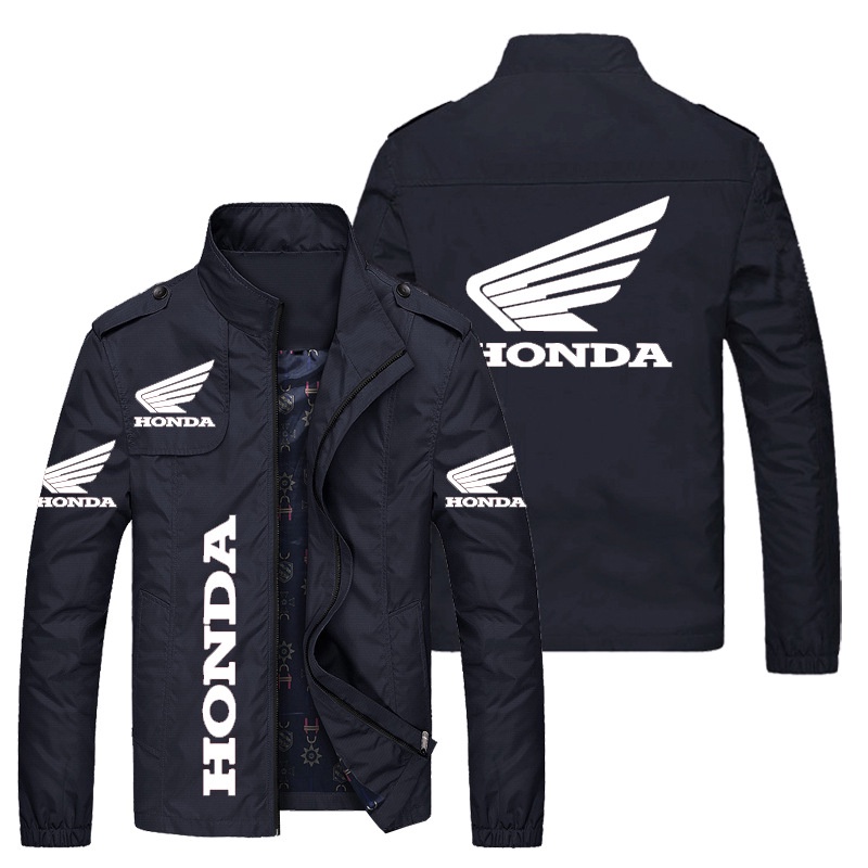 HONDA LOGO jacket CB400 CB500F CBR250RR PCX150 CB190R CB150R CB300R CBR600RR CB650R CBR650R cb500x CM300 CM1100 CM500 CB1100 VRX400 NC700X CBR500R CBR1000RR motorcycle shop work clothes European and American casual plus size loose collar