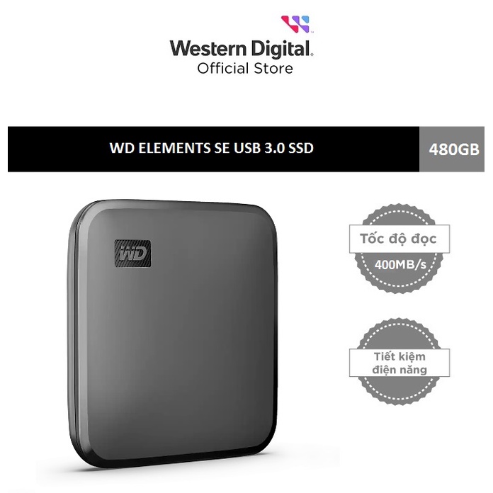 Ổ cứng di động 480GB External SSD Western Digital Elements SE USB 3.0 (WDBAYN0020BBK-WESN)