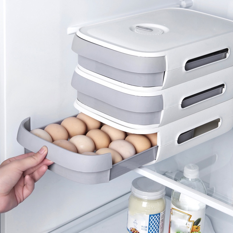 Khay đựng trứng , Bảo quản thực phẩm , bảo quản tủ lạnh tiện ích - Dung tích lớn , Hộp gà có nắp đậy Oxygen072
