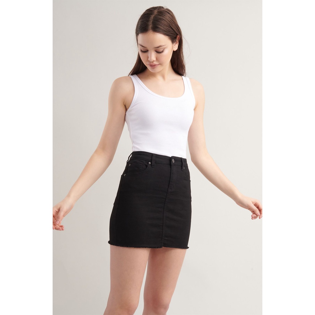 Chân váy jeans đen dáng ngắn xuất xịn