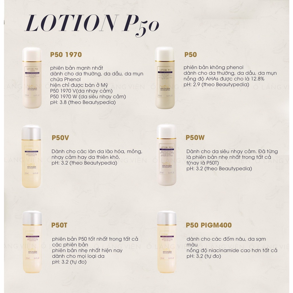 Lotion P50 BR Dung Dịch Tẩy Tế Bào Chết Thanh Lọc Da, Tái Tạo Làm Dịu Da