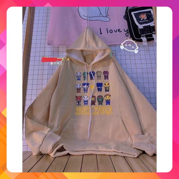 ÁO KHOÁC HOODIE NĨ NGOẠI FORM RỘNG ( khách đặt hàng chọn theo bảng màu đánh số)