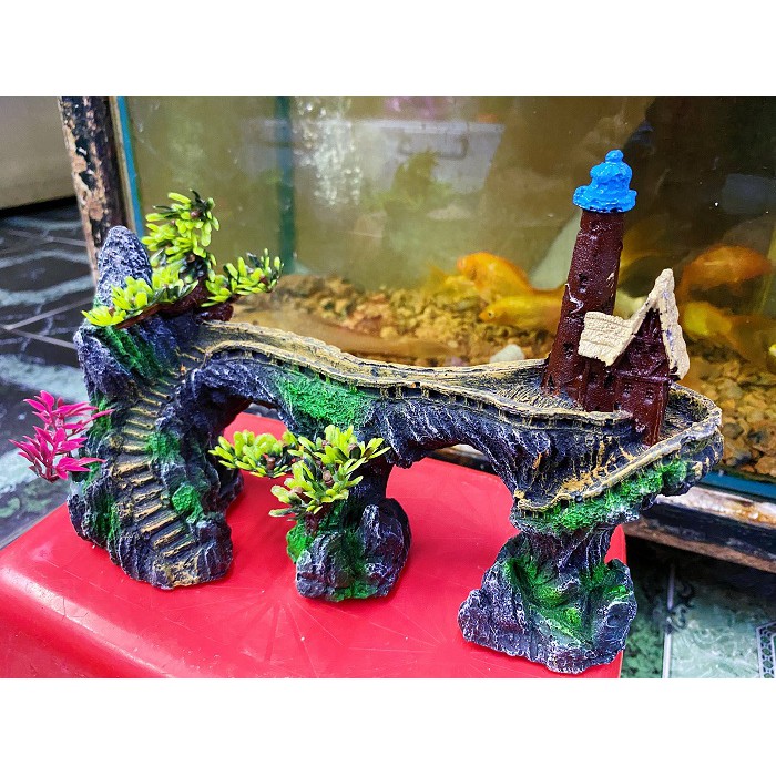 TIỂU CẢNH TRANG TRÍ HỒ CÁ NON BỘ 21X8X16CM