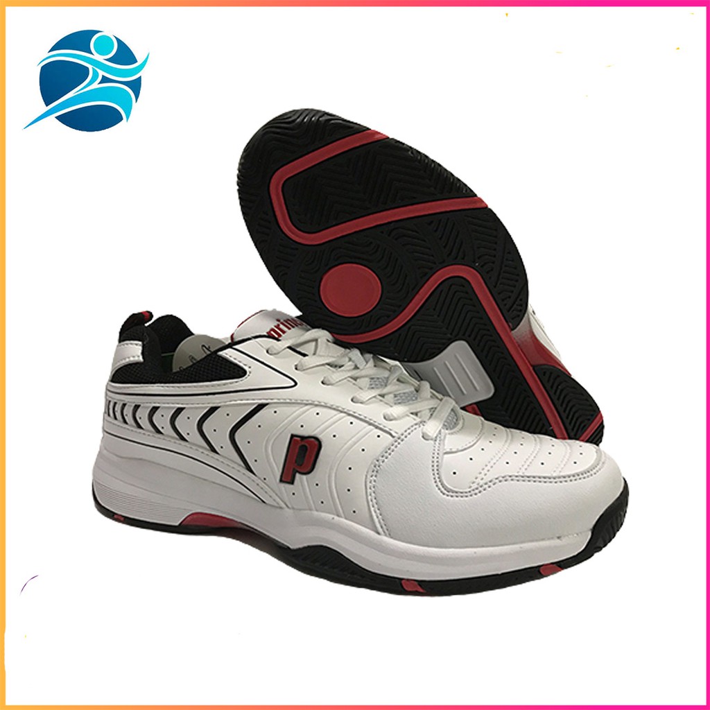 Giày tennis Prince chống lật cổ chân, màu trắng đỏ, nhẹ nhàng,thoáng khí, dành cho nam, đủ size