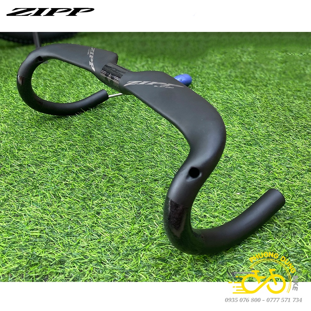 Ghi đông dẹp xe đạp road Carbon ZIPP 400 / 420 / 440 x 31.8mm (Mù)