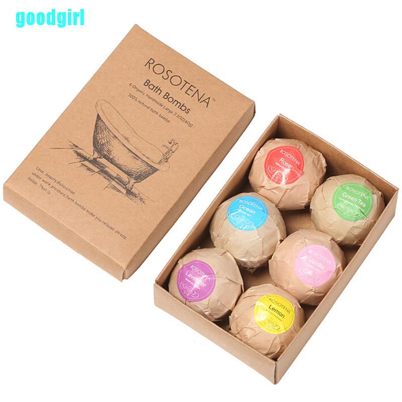 [Hàng mới về] Set 6 bom tắm muối biển tự nhiên tẩy tế bào chết hiệu quả 60g