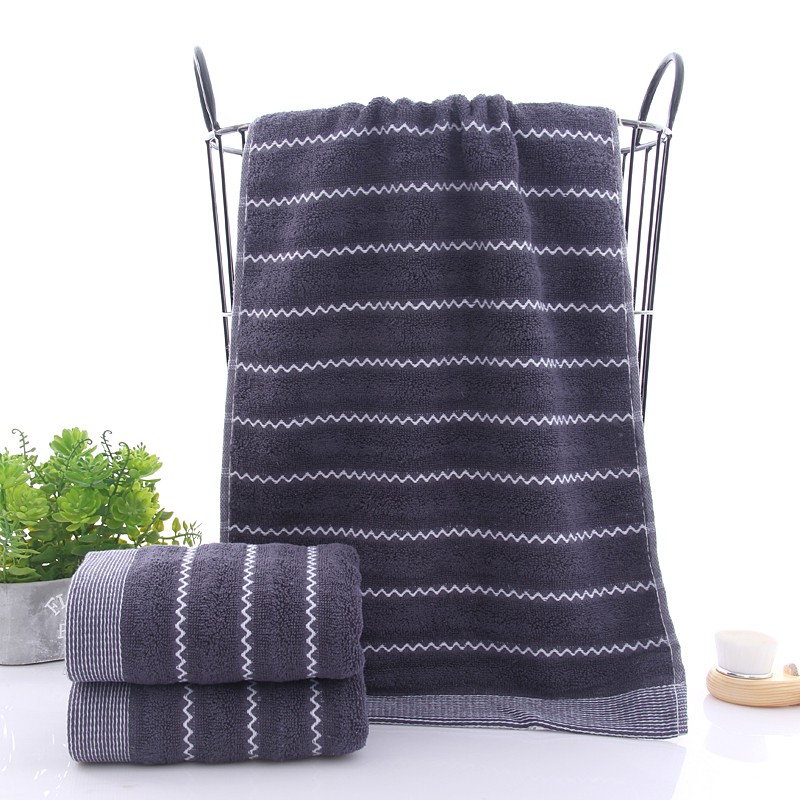 Khăn Tắm Lau Đầu Sợi Bông Cotton Siêu Thấm Hút - Khăn Lau Mặt Gợn Nước (34x74cm) | BigBuy360 - bigbuy360.vn