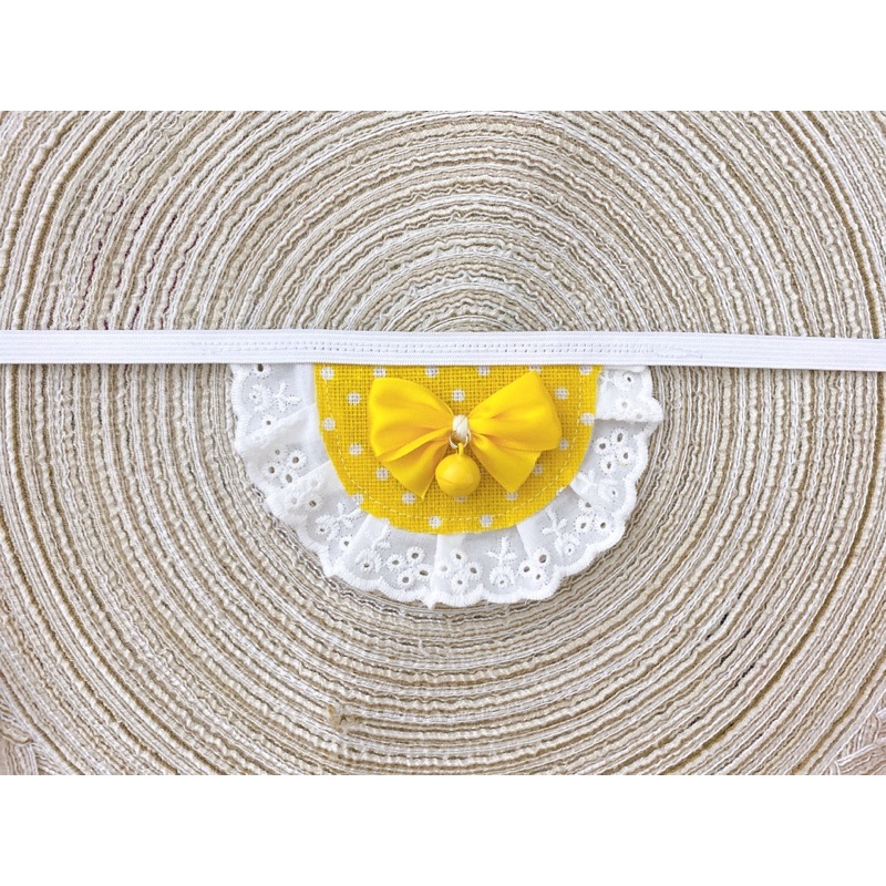 Vòng cổ thú cưng - Yếm chó mèo chuông nơ phối ren bèo