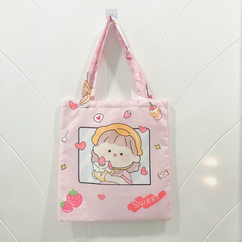 Túi tote vải canvas nhiều hình dễ thương