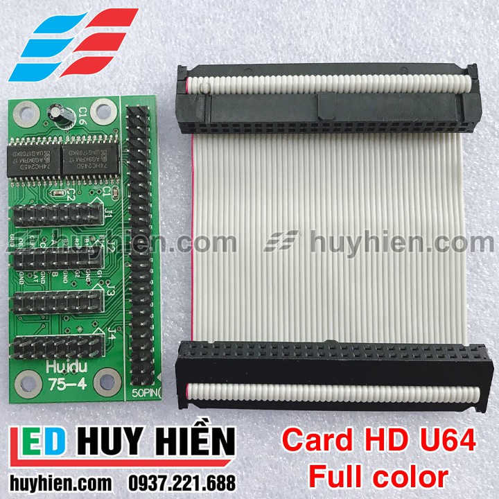 Card HD U64 + HUB75 (USB) hỗ trợ 4 tầng module led full color