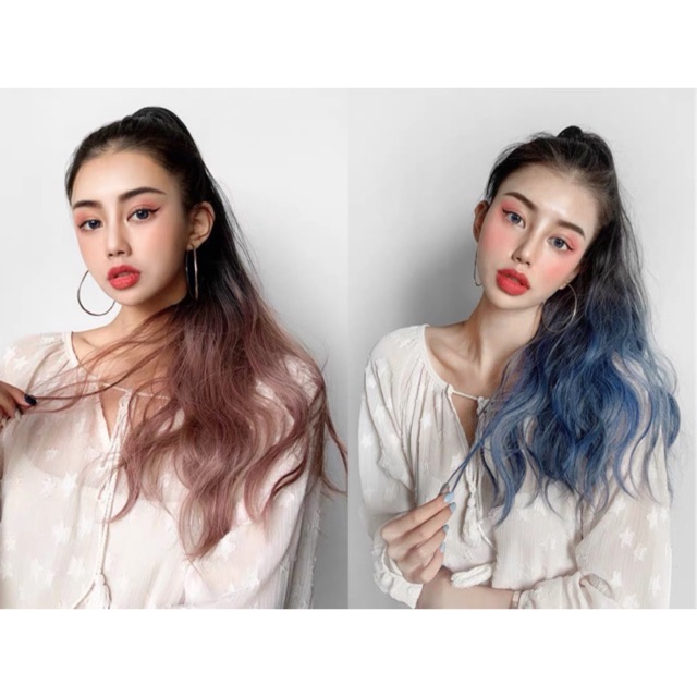&lt;KÈM CLIP&gt; Ngoạm xù sóng nhuộm ombre n42