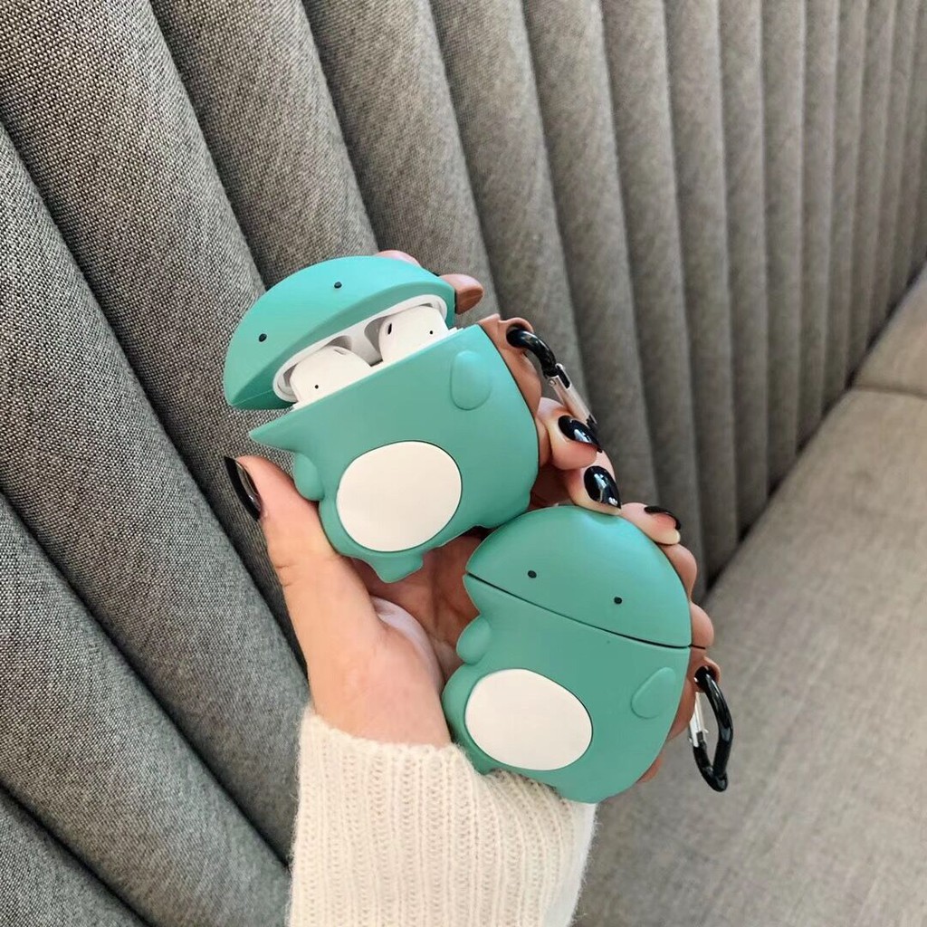 Cute 3D dinosaur airpods case soft silicone protective cover for airpods 1 2 wireless bluetooth earphone