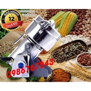 Máy xay bột ngũ cốc dinh dưỡng loại 800g mạnh mẽ tiện dụng nắp gài (inox bạc)