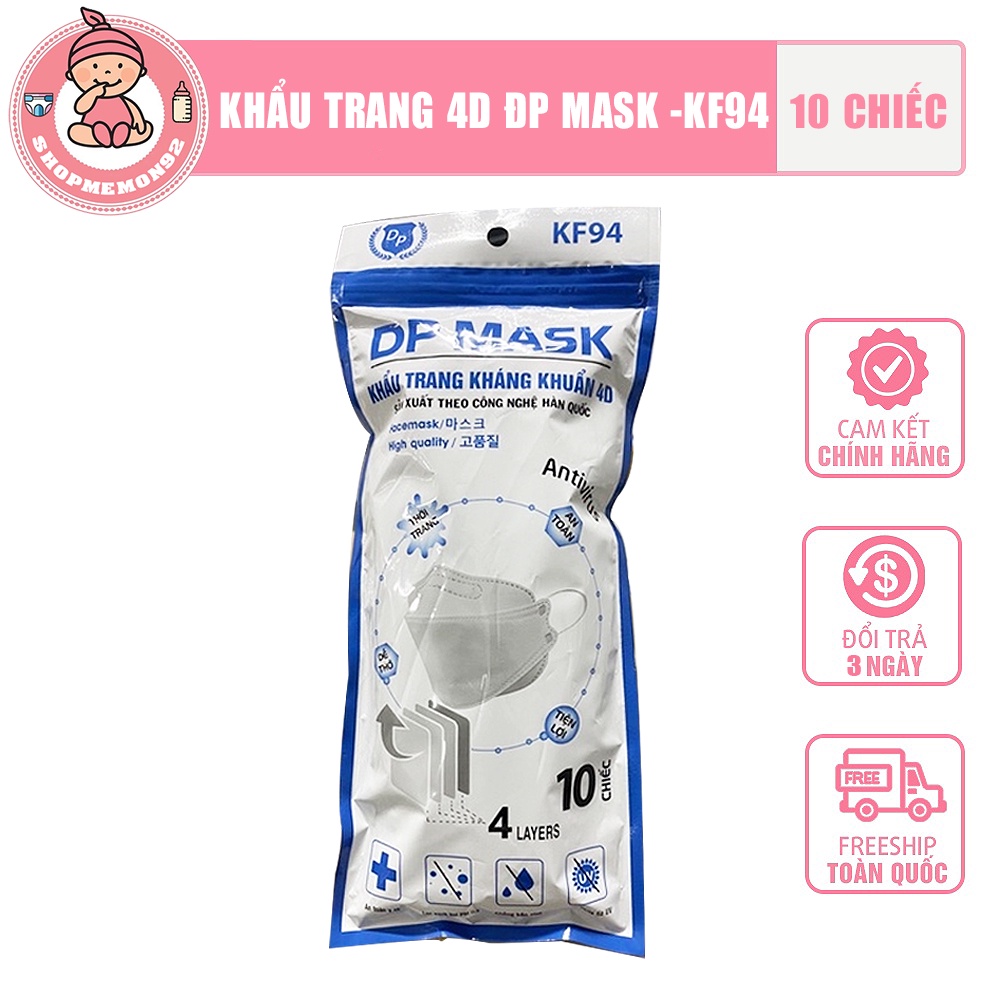 1 túi 10 cái Khẩu trang người lớn 4D ĐP MASK -KF94 Hàng chính hãng của Công Ty TRƯỜNG PHÁT