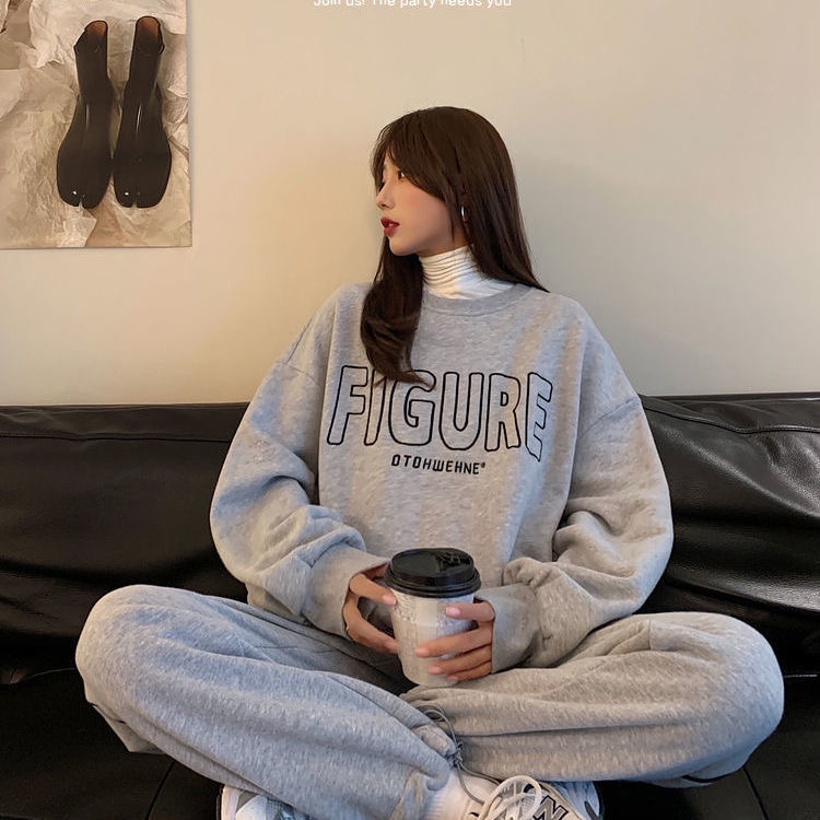 NRVP Áo Hoodie Dáng Rộng Thời Trang Hàn Quốc Đơn Giản Cá Tính Cho Nữ