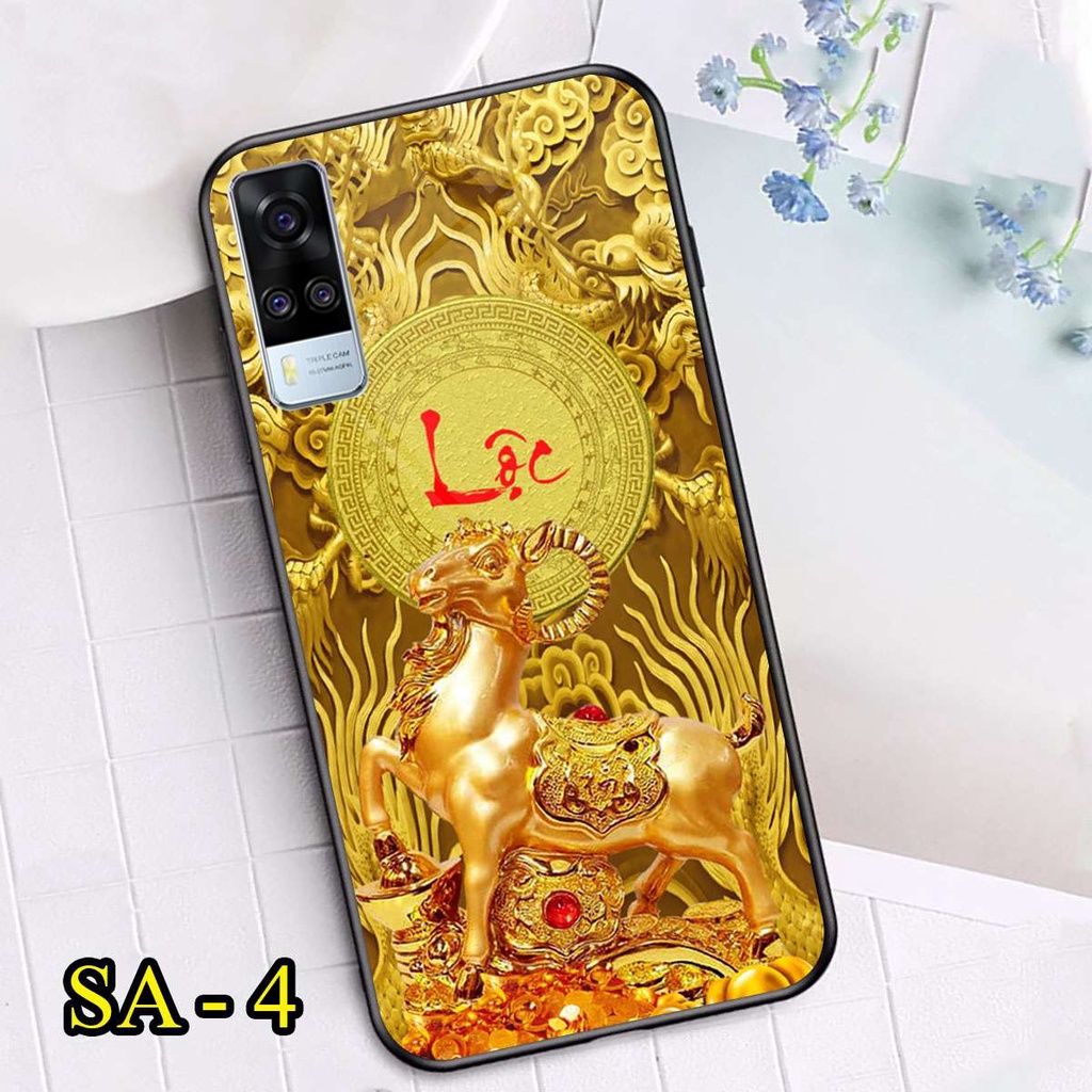 Ốp Lưng Vivo Y51 2020 - Vivo Y52s mặt lưng kính cường lực in hình 12 con giáp sắc nét, chống trầy tốt