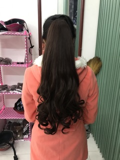 Tóc cột xoăn đuôi - kèm ảnh thật shop chụp