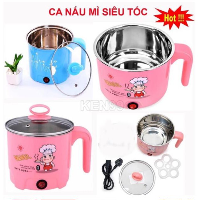 ( SIZE LỚN) - CA NẤU MÌ KIÊM NỒI LẨU MINI CÓ TẶNG KÈM XỬNG HẤP - CA NẤU MÌ VỚI THIẾT KẾ SANG TRỌNG CHUẨN HÀNG XUẤT NHẬT