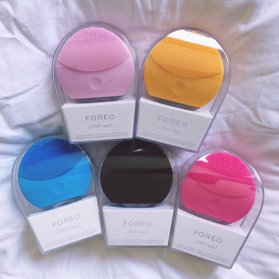 Máy Rửa Mặt Foreo Luna Mini 2 Cao Cấp Rung Sóng T-Sonic, Máy Rửa Mặt Massage Đầu Silicon
