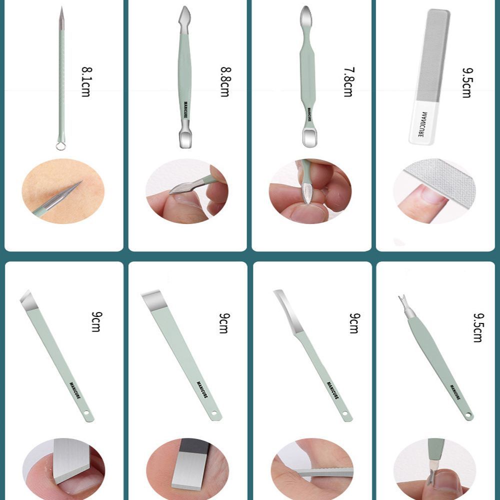 Bộ Bấm Móng Tay 12/16 Món Dụng Cụ Làm Đẹp Bộ Cắt Móng Tay, Làm Nail, Nặn Mụn Cao Cấp