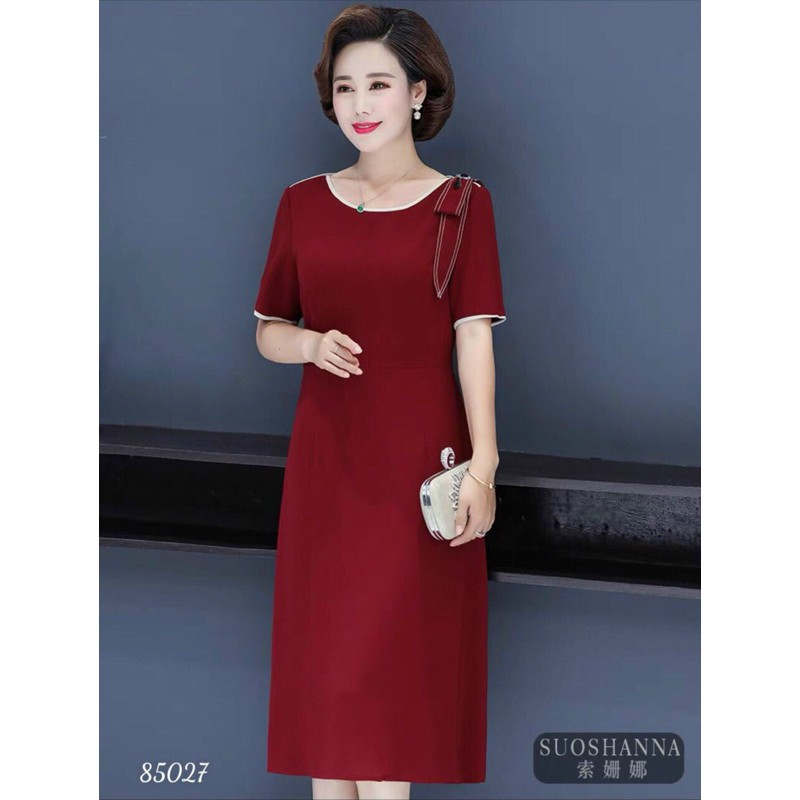 Đầm suông nơ 1 vai cài phụ kiện M/L/XL/2XL