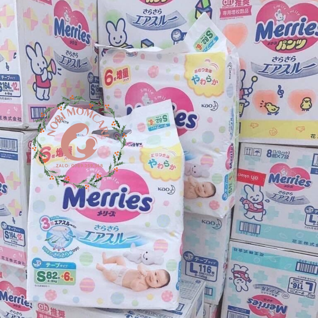 Bỉm/tã Merries dán/quần siêu cộng miếng chính hãng nội địa Nhật Bản đủ size Newborn NB/S/M/L/XL/XXL