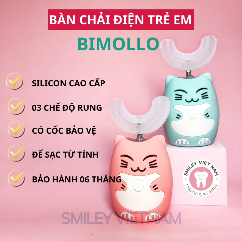 Bàn chải điện cho bé UNIBIRD đầu chữ U, Bàn chải điện trẻ em cho bé từ 2-9 tuổi - Giúp bé vệ sinh răng miệng hiệu quả