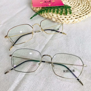 [ẢNH THẬT] Mắt kính giả cận gọng tăm viền kim loại phong cách cổ điển mẫu mới 2020