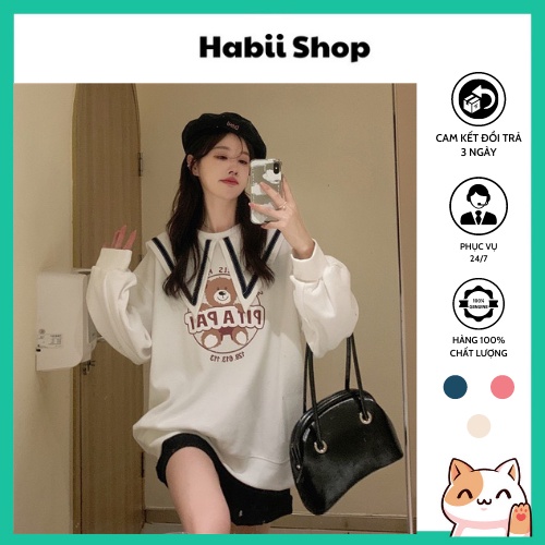 Áo nỉ sweater nữ phong cách ulzzang thủy thủ HABII AN01 | BigBuy360 - bigbuy360.vn