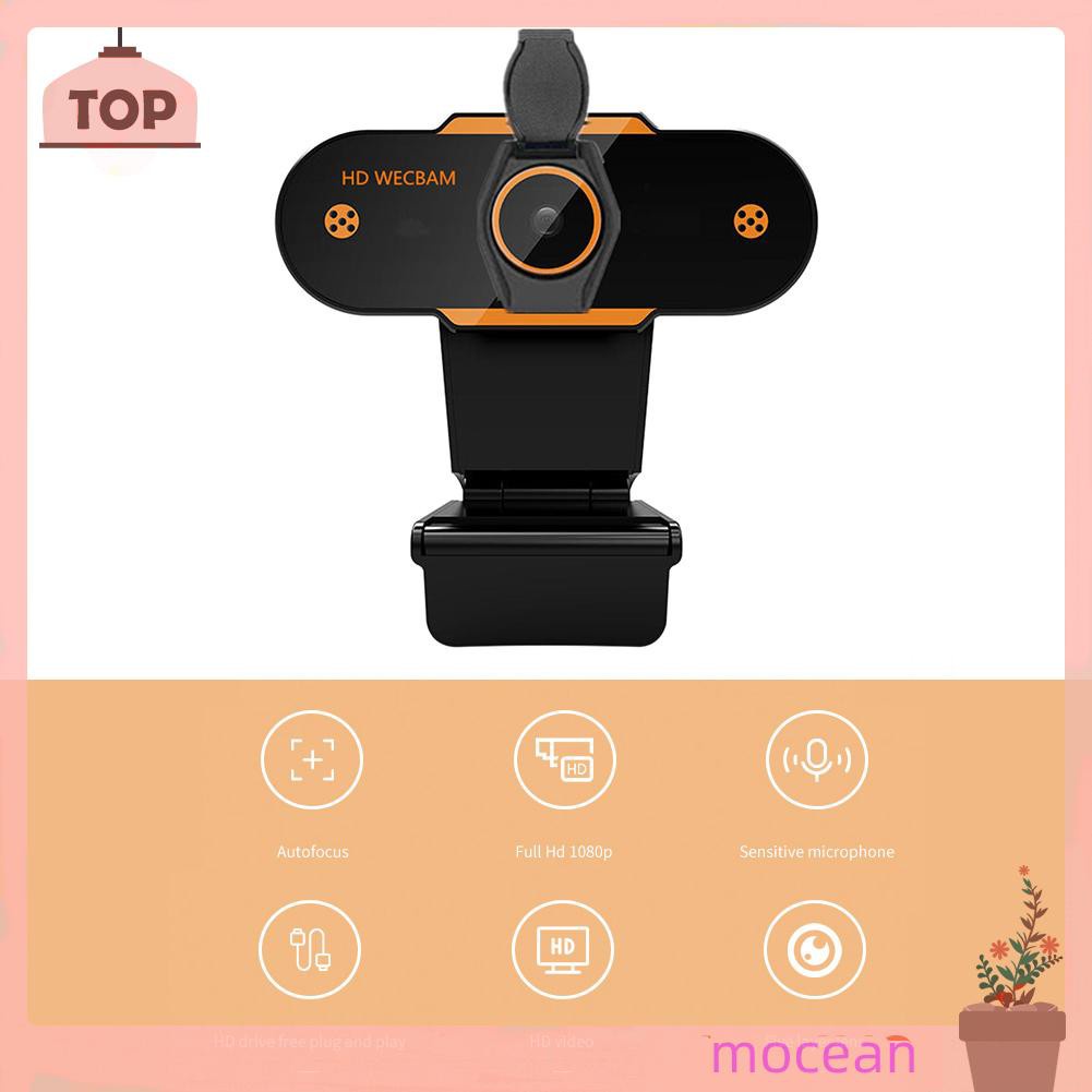 Mocean USB 2.0 Computer PC Web Camera Online Video 1080P HD Webcam with Microphone