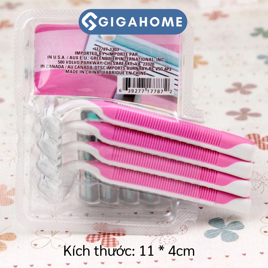 Vỉ 4 Cây Dao Cạo Râu GIGAHOME 3 Lưỡi Sắc Bén, Không Làm Tổn Thương Da Unisex 5374