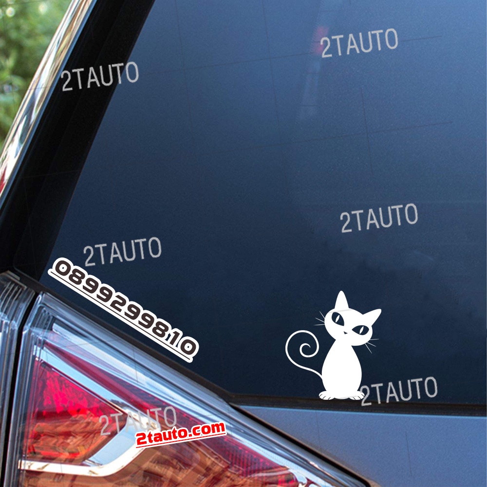 Tem decal HÌNH CON MÈO dán xe nhiều kích thước, chống thấm nước, logo CHÚ MÈO dán trang trí ô tô xe hơi - MẪU 11
