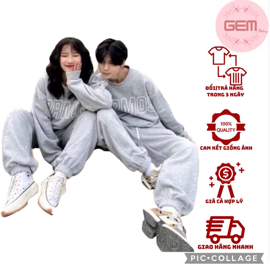 Set bộ đồ nỉ dài tay nam nữ form rộng unisex COSMOS Set đồ nữ dài tay hoodie Ulzzang  freeship  sale