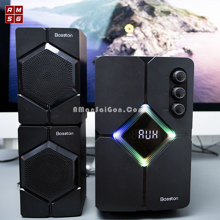 Loa Máy Vi Tính Laptop Bluetooth Để Bàn Có Dây Đèn Led Chính Hãngg 2.1 Boston T1800 Loa Pc Gaming