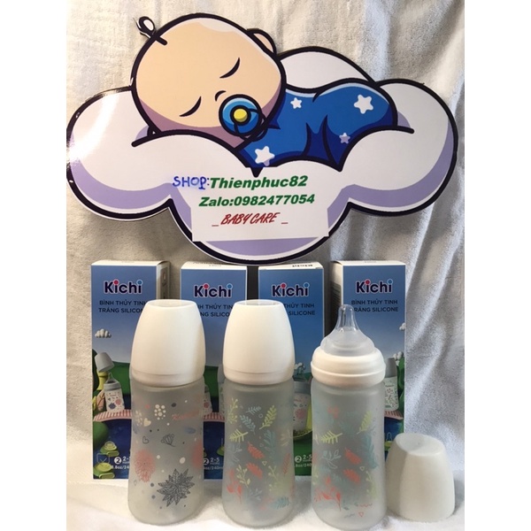 Bình sữa thuỷ tinh tráng silicon