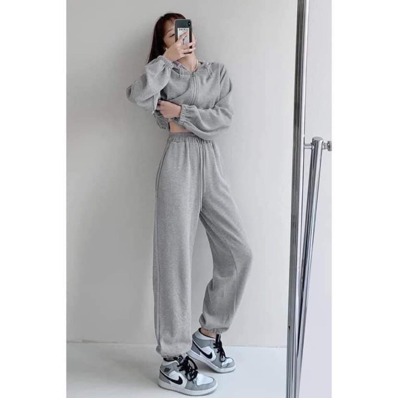 Quần Ống Rộng Chất Len Tăm - Quần Jogger Thể Thao Unisex Cạp Chun Dày Dặn