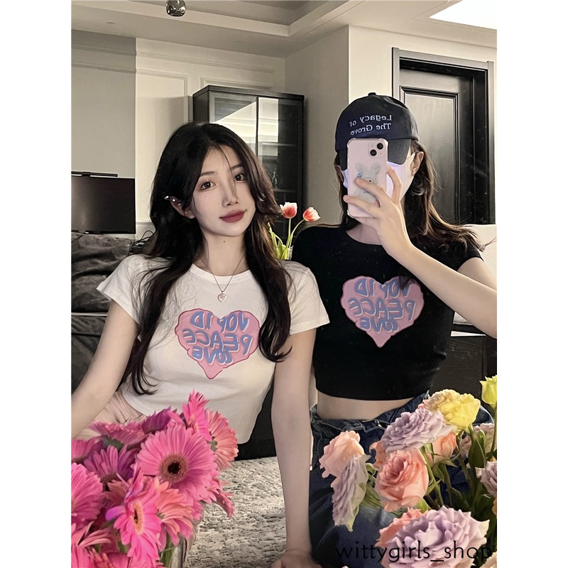Wittygirls_ Shop | Áo Thun Ngắn Tay In Họa Tiết Thời Trang Mùa Hè Cho Nữ