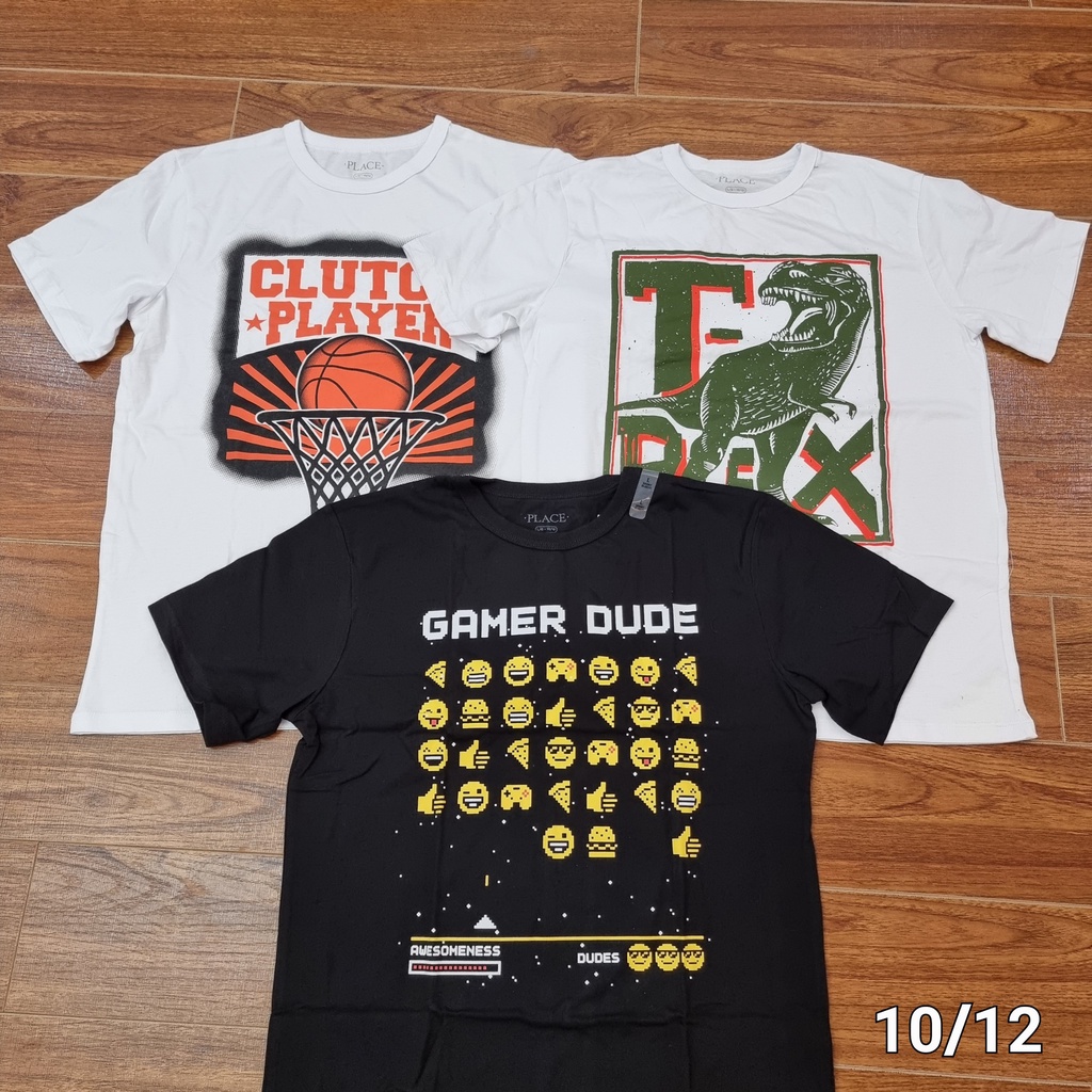 Áo Phông Cộc Tay bé Trai Size Đại 10,14,16Tuổi Xuất Dư Cotton Mềm Mịn Hippo House