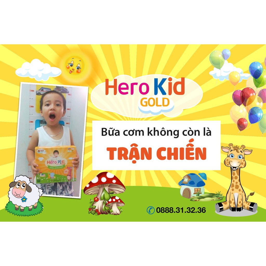 ✔️️️(Tặng quà) Hero Kid Gold - Hỗ trợ cải thiện biếng ăn, tăng cường sức đề kháng, tăng chiều cao, mát gan, hết mệt mỏi