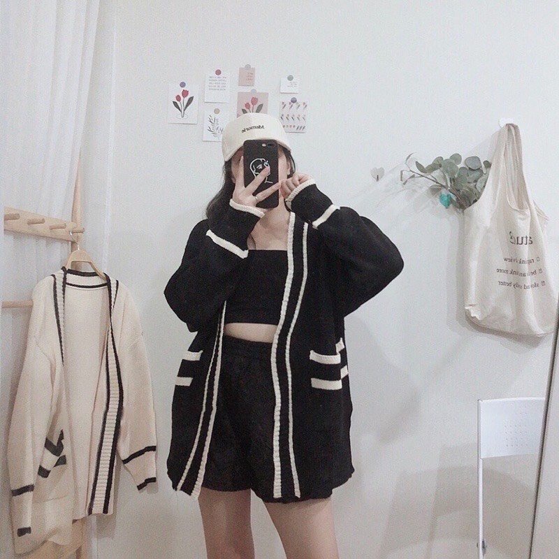 <Hình thật> [Hàng QC] Áo cardigan len viền Quảng Châu siêu đẹp dày dặn phong cách Hàn Quốc- Hinhin | BigBuy360 - bigbuy360.vn