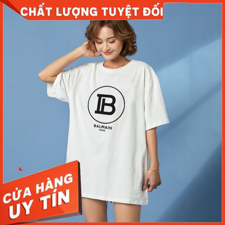 Áo Thun Tay Lỡ In Balmain ATIN37