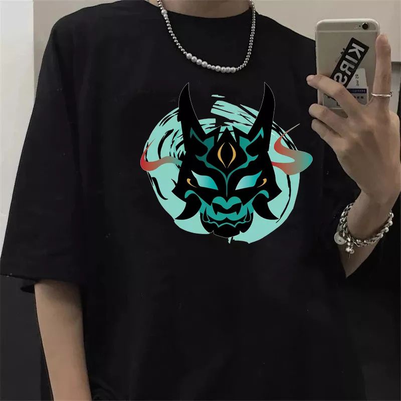 4 mẫu Áo thun Game Genshin Impact Kaedahara Kazuha Xiao Hutao mẫu mới HOT độc chất ngắn tay cổ tròn màu đen