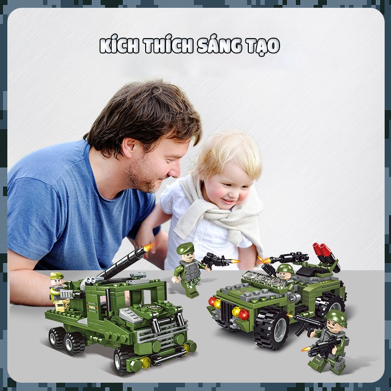 [Mã LIFE0503TOYS1 giảm 10% đơn 150k] Đồ chơi lắp ráp Xe Tăng XT780 Chi Tiết màu Xanh / Xe bọc thép / Máy Bay / Tàu Chiến