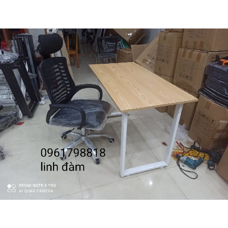 Combo Bàn làm việc chân udày chắc chắn và ghế xoay tựa đầu GX5003