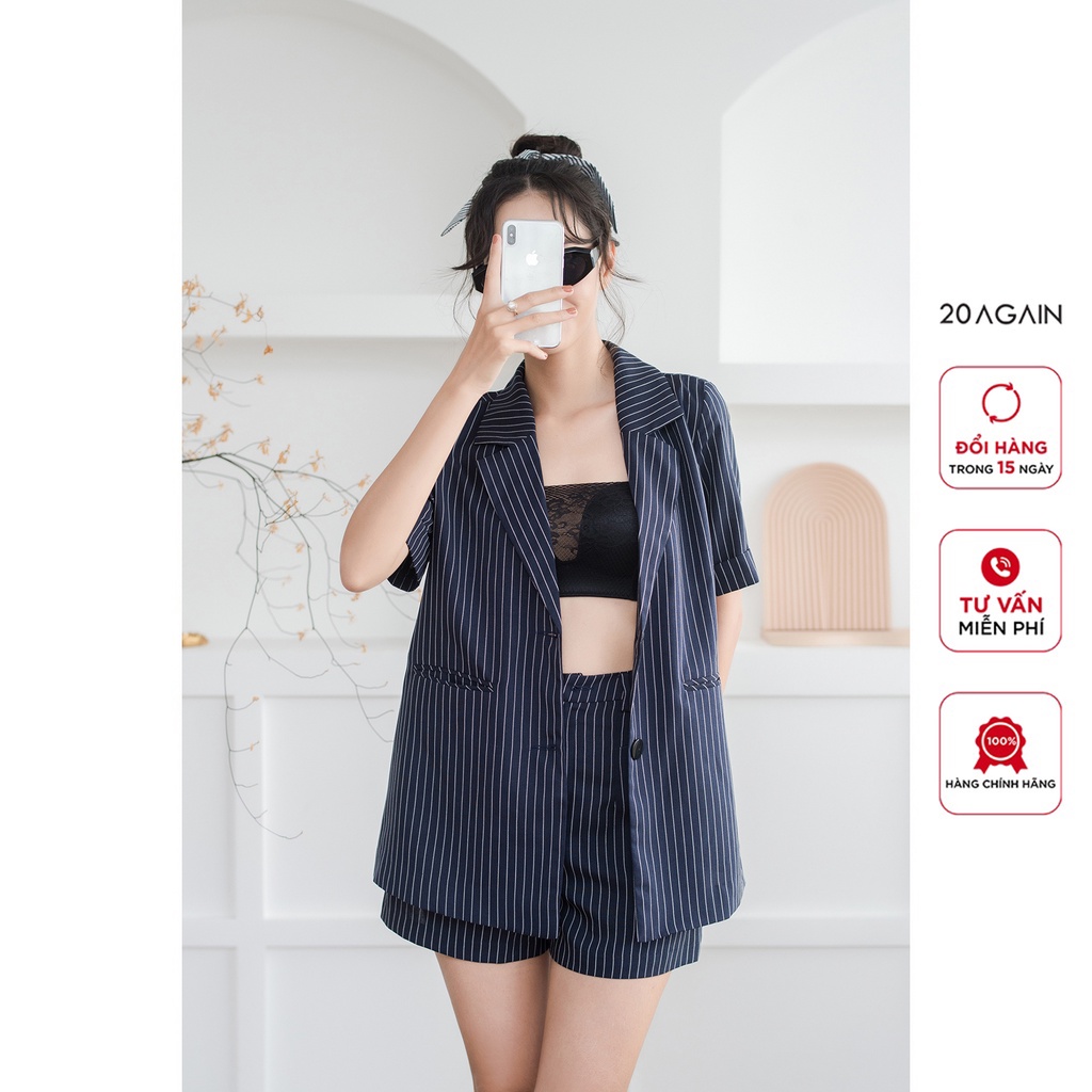 Áo blazer cổ bẻ ve 20Again, thiết kế độc đáo, sành điệu ABA2420 | BigBuy360 - bigbuy360.vn