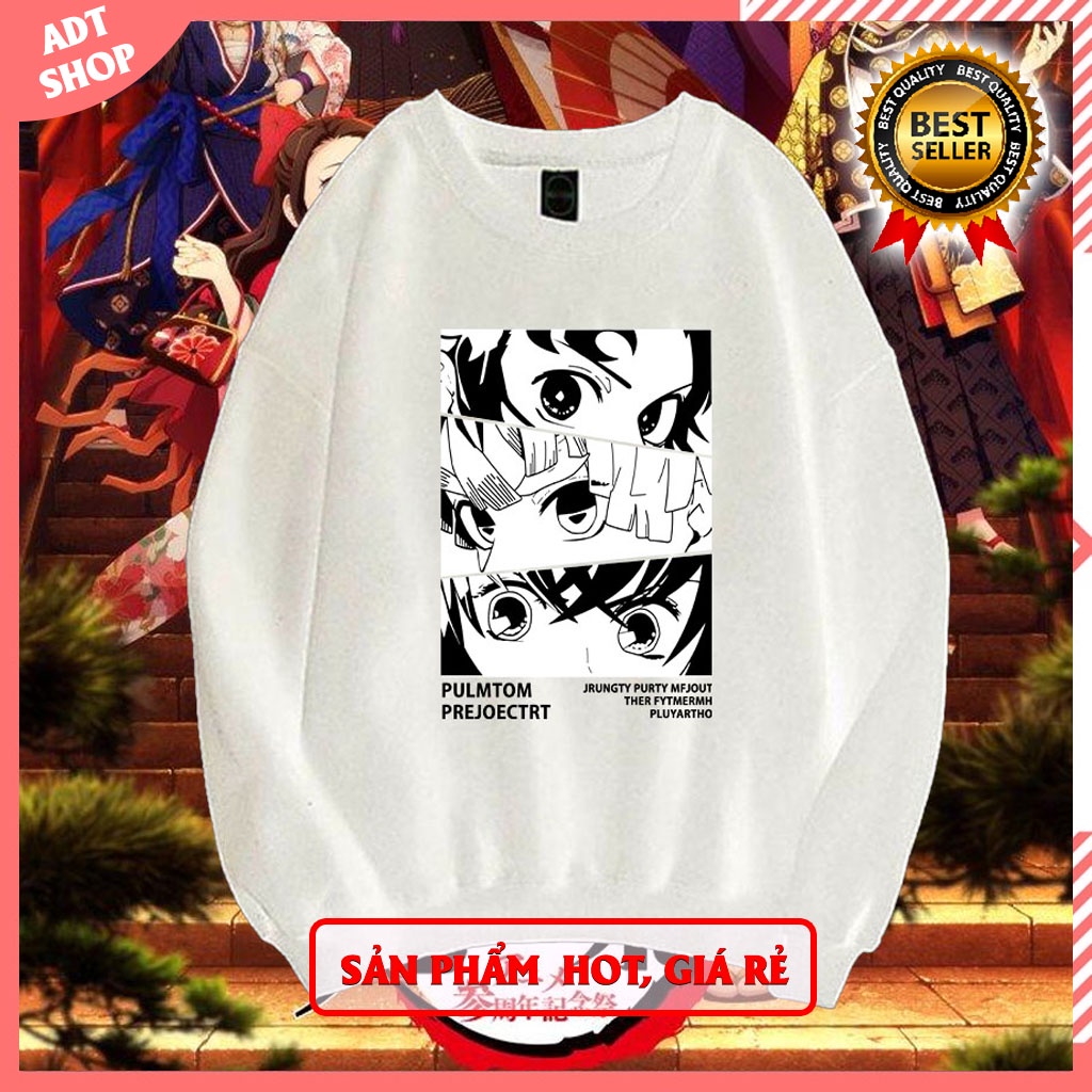 Áo sweater  anime Kimetsu No Yaiba - Demon Slayer trắng đen độc đẹp giá rẻ