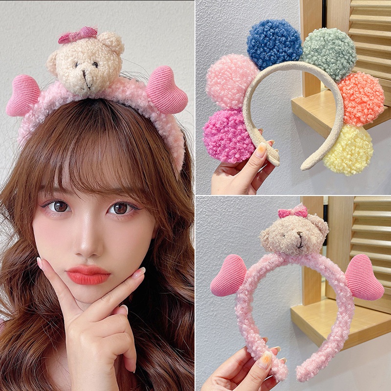 Băng Đô Cài Tóc Rửa Mặt Bằng Vải Bông Vui Nhộn Thời Trang Cho Nữ